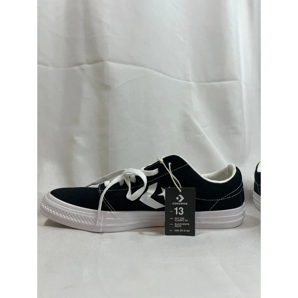Converse Day One Classic Ox Mens 13 Black White Canvas Low Top Sneakers - Picture 4 of 7
